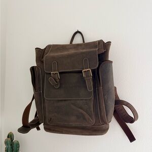 Vintage-Style Brown Backpack
